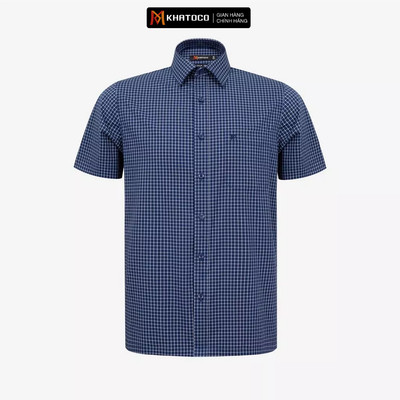 Áo sơ mi nam KHATOCO  Tailor Fit ngắn tay mã A1MN498T2-CNCR 115-2803-N