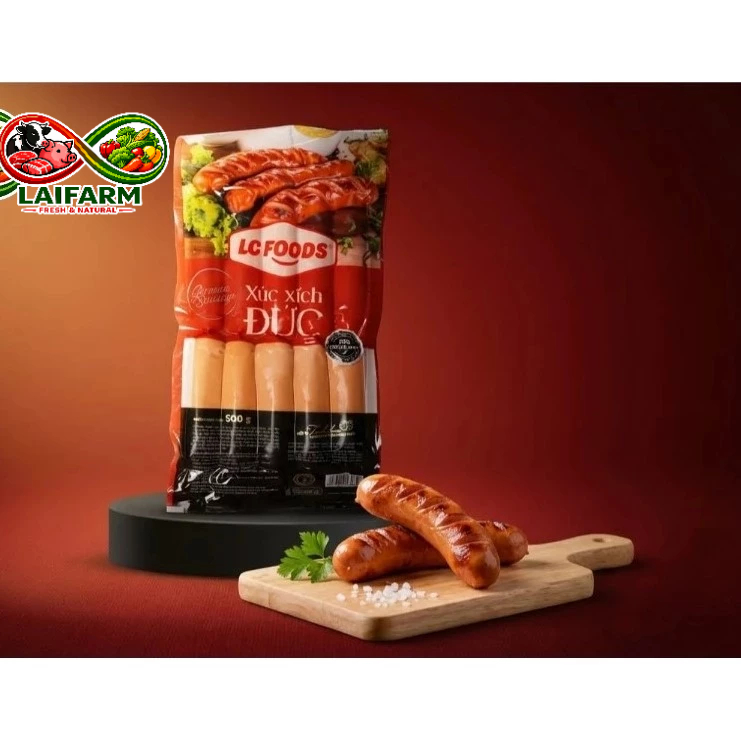 [Laifarm - Hỏa tốc HCM] LC FOOD 500G XÚC XÍCH ĐỨC GT LC  10C