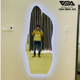 Gương Bỉ AGC Nhập Khẩu Indo - Gương Soi Toàn Thân Hạt Đậu Cá Heo Cảm Ứng Đèn LED 5mm -  Vạn Bình An