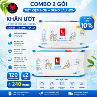 Combo 2 Bịch Khăn Ướt Lotte Choice Hàn Quốc 120 Tờ – Khăn Giấy Ướt Mềm Mịn, An Toàn Cho Da