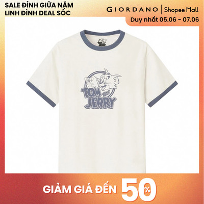 [GIORDANO x Tom&Jerry] Áo Thun Nam Ngắn Tay In Hình 01096282-02