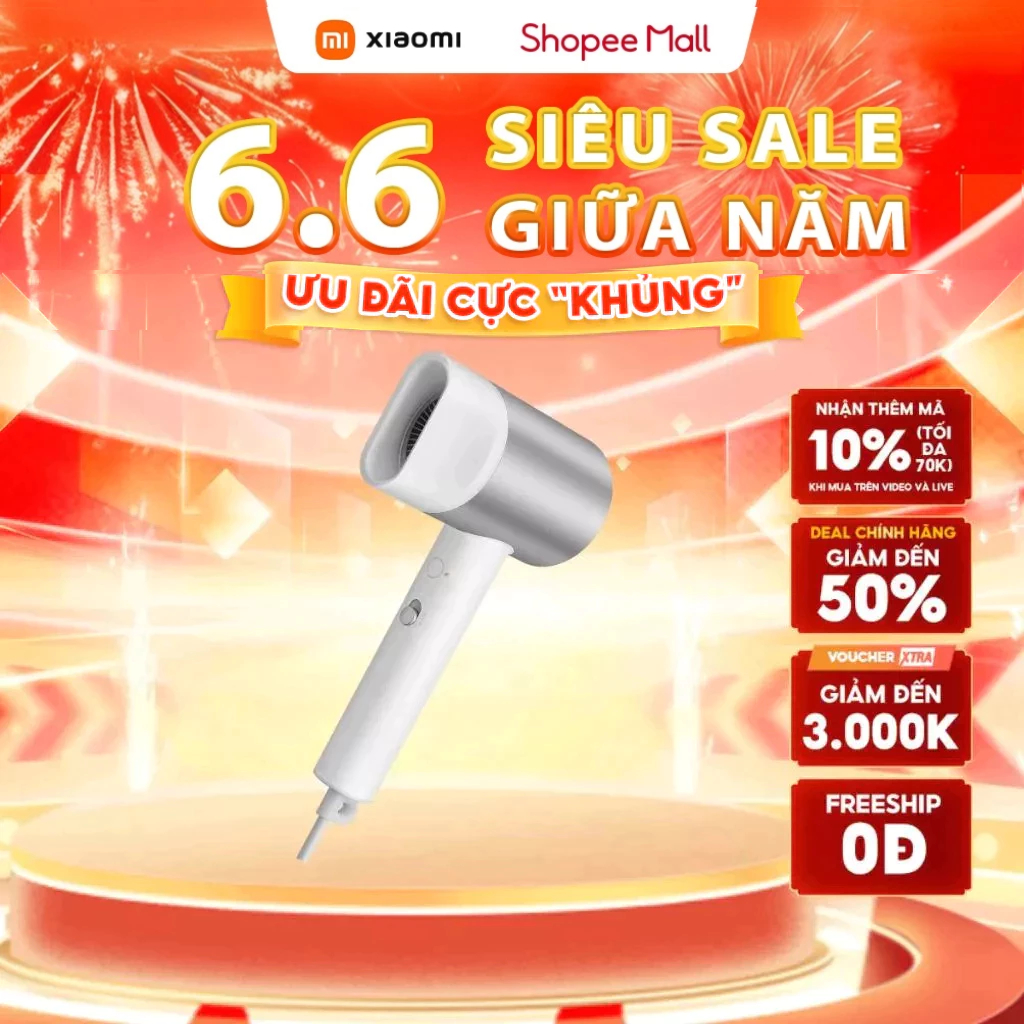 Máy Sấy Tóc Truyền Độ Ẩm Xiaomi Water Ionic Hair Dryer H500｜Liệu pháp tạo ion nước kép｜Luồng khí cực