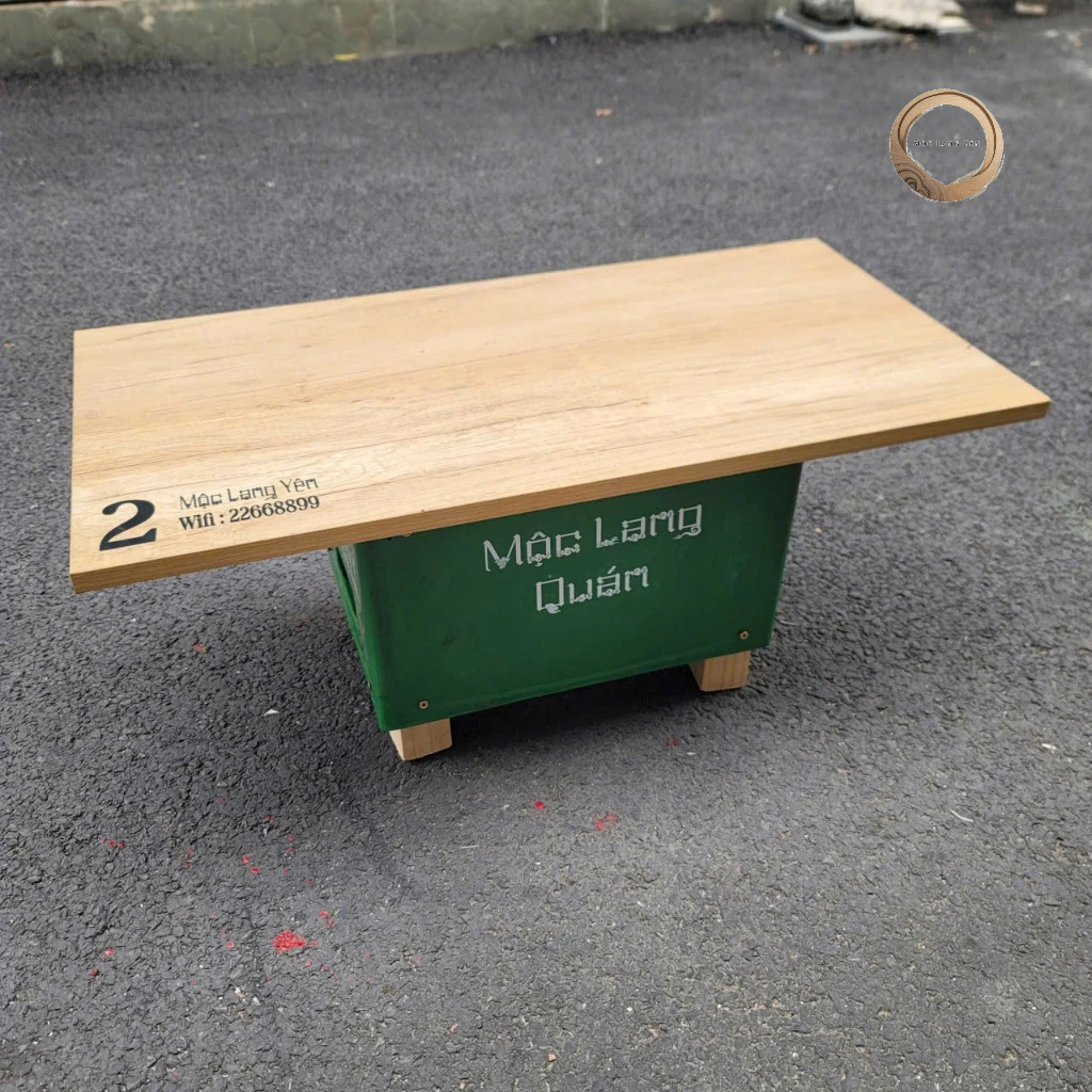 BÀN KÉT BIA GỖ PLYWOOD 18MM MELAMINE - LANG.DECOR MIỄN PHÍ IN TÊN QUÁN, SỐ BÀN,WIFI