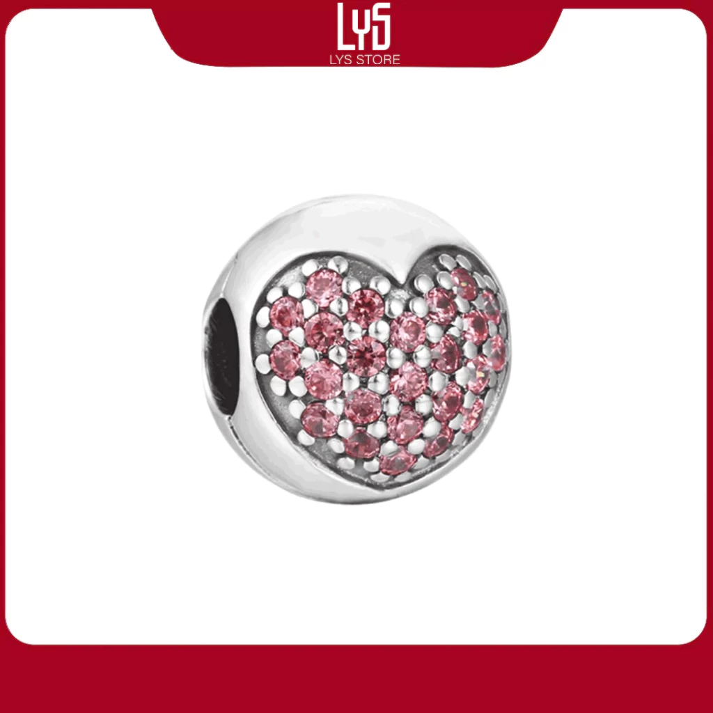 Charm Bạc Lys vòng tròn tình yêu Pink Circle Of Love 1236 - Charm Bạc S925 cao cấp