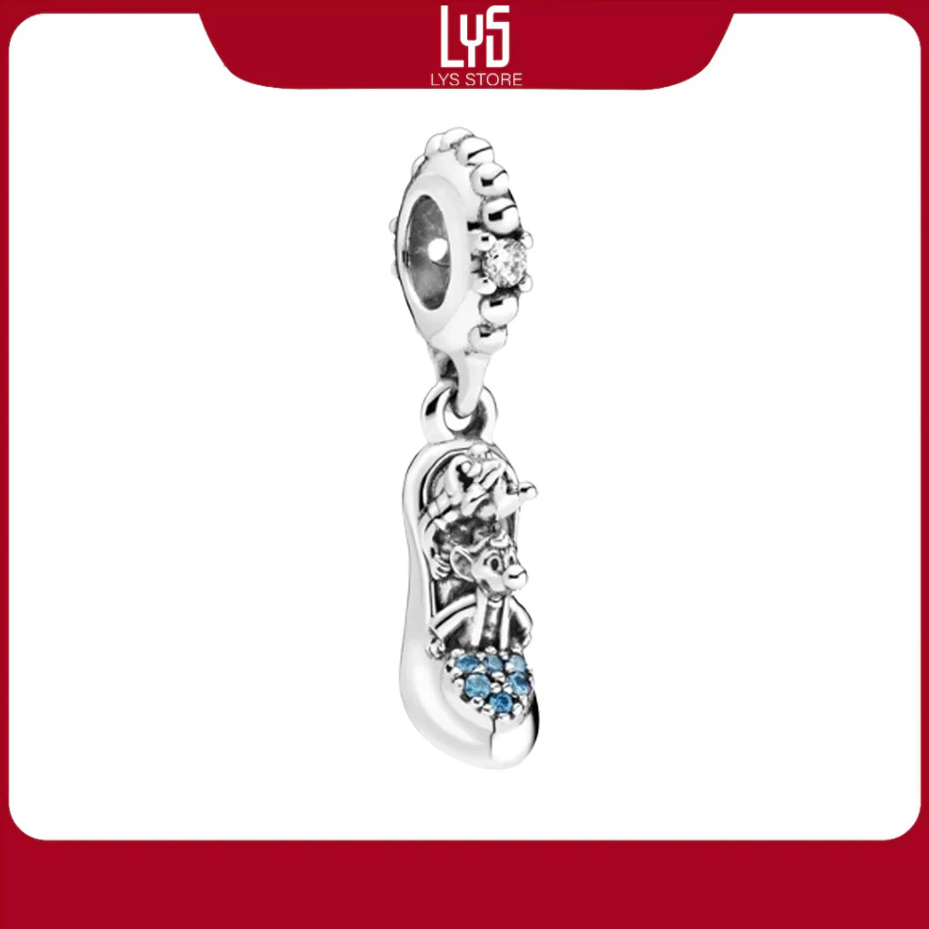 Charm Bạc Lys giày thủy tinh Glass slippers and Disney Mouse 1182 - Charm Bạc S925 cao cấp