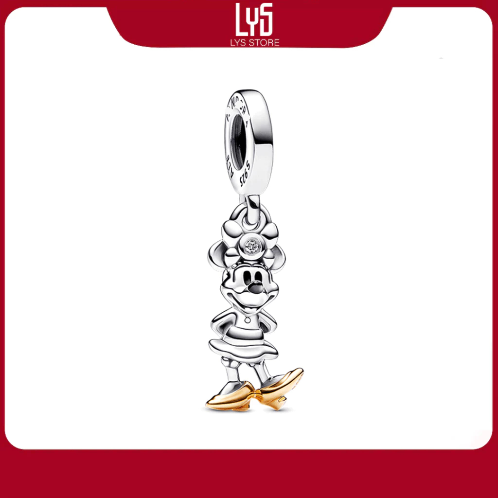 Charm Disney 100th Anniversary Mickey Mouse Lab-grown Diamond chuẩn bạc s925 1667