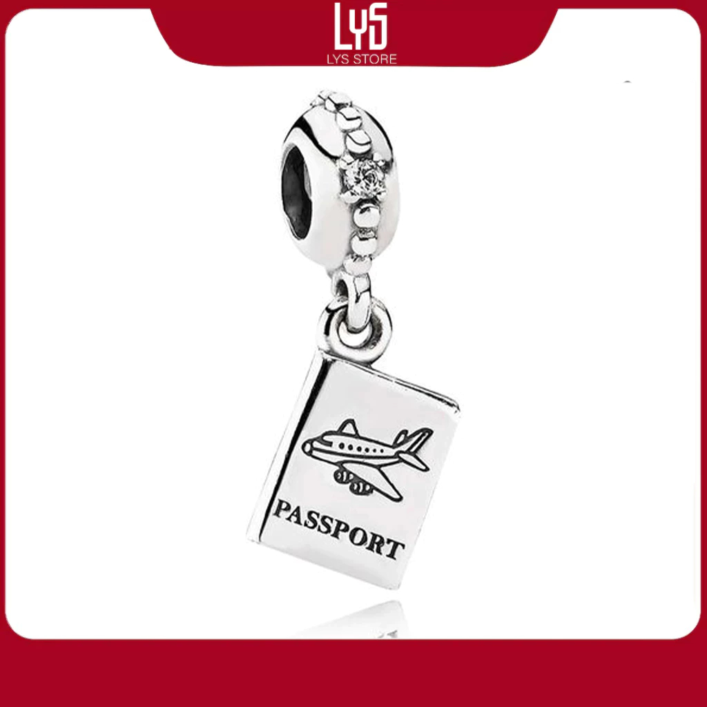 Charm Bạc S925 Hình Hộ Chiếu Du Lịch Passport Travel Dangle 1530