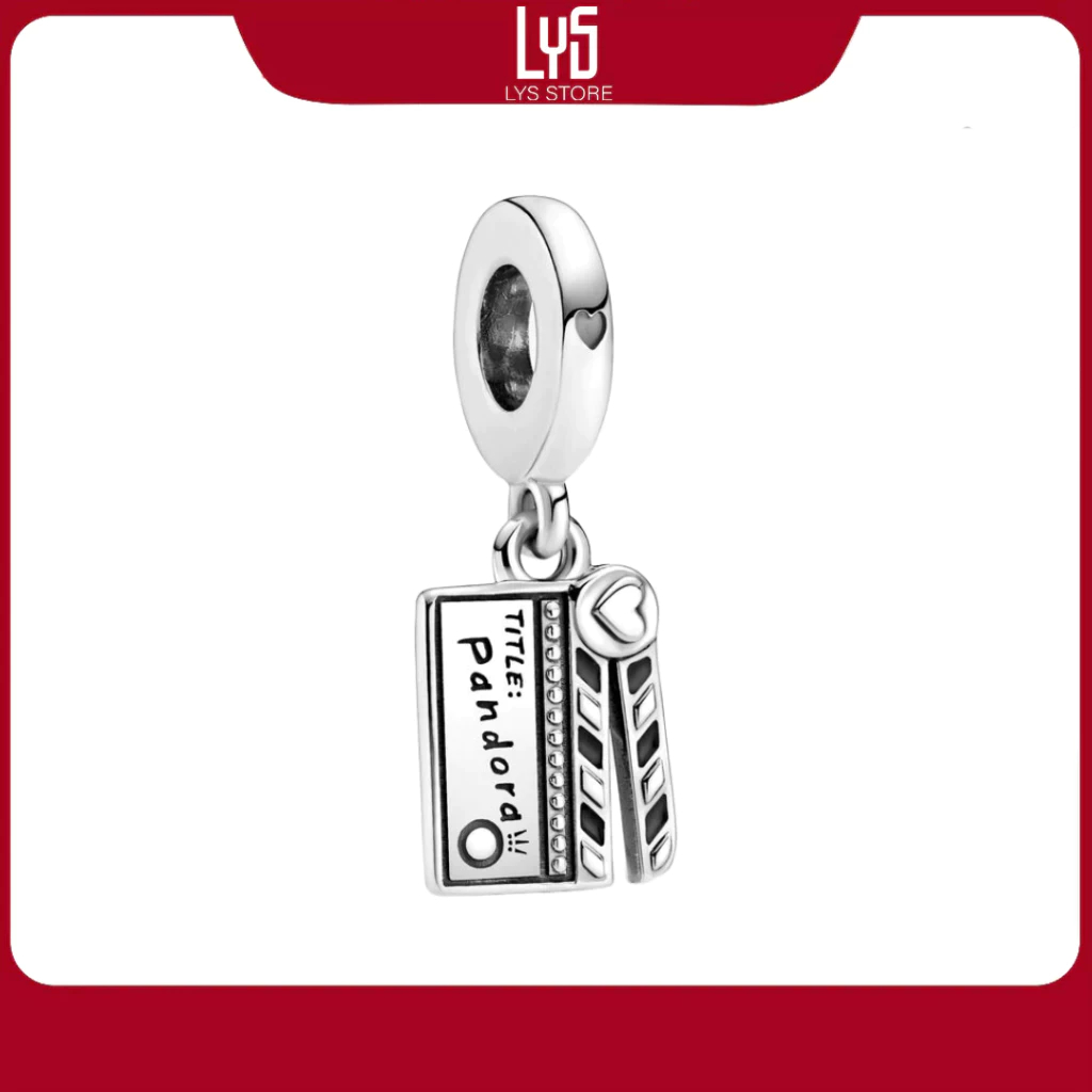 Charm bạc S925 Bảng cắt phân cảnh diễn phim Movie clapperboard sterling silver dangle 1613