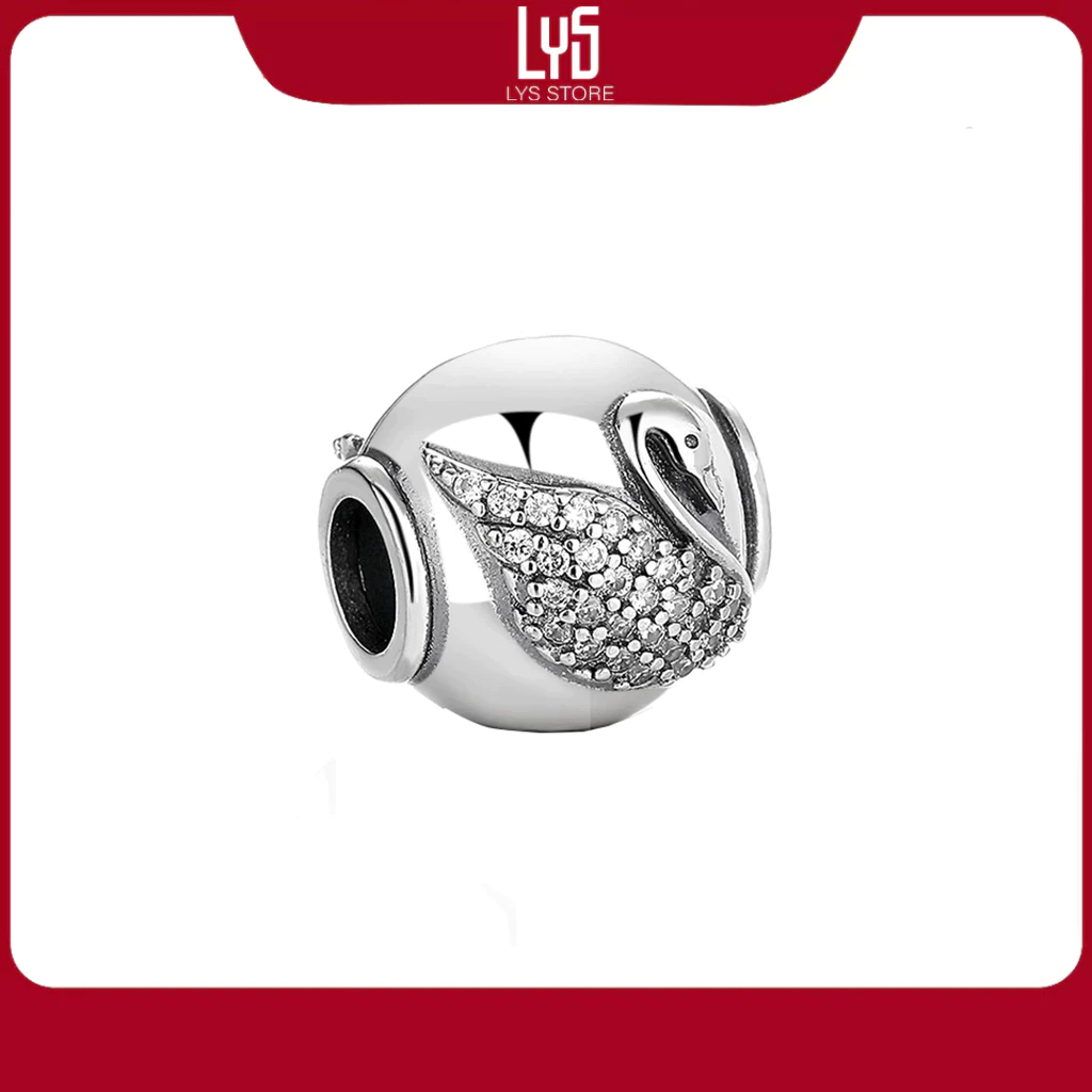 Charm bạc 925 cao cấp, hàng chuẩn bạc - Charm Swan 1681