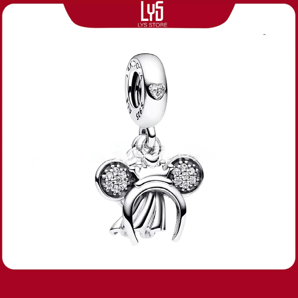 Charm bạc Double Minnie Mouse Bridal Headband and Ring bạc chuẩn s925 1662