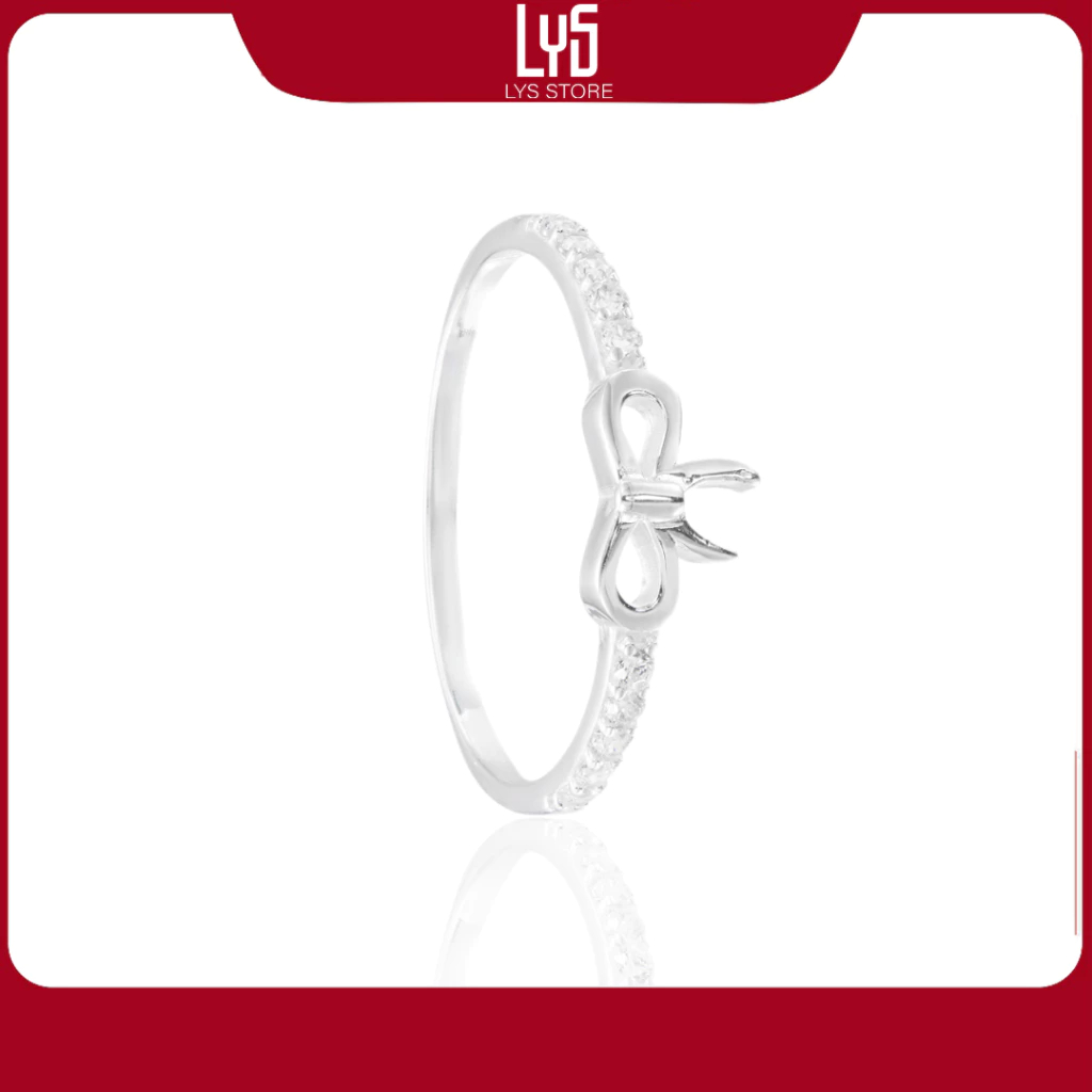 Nhẫn bạc nữ Lys Bow Delight Silver Ring 8278 Fullbox hộp PAN đầy đủ phụ kiện PAN - Nhẫn Bạc S925 cao
