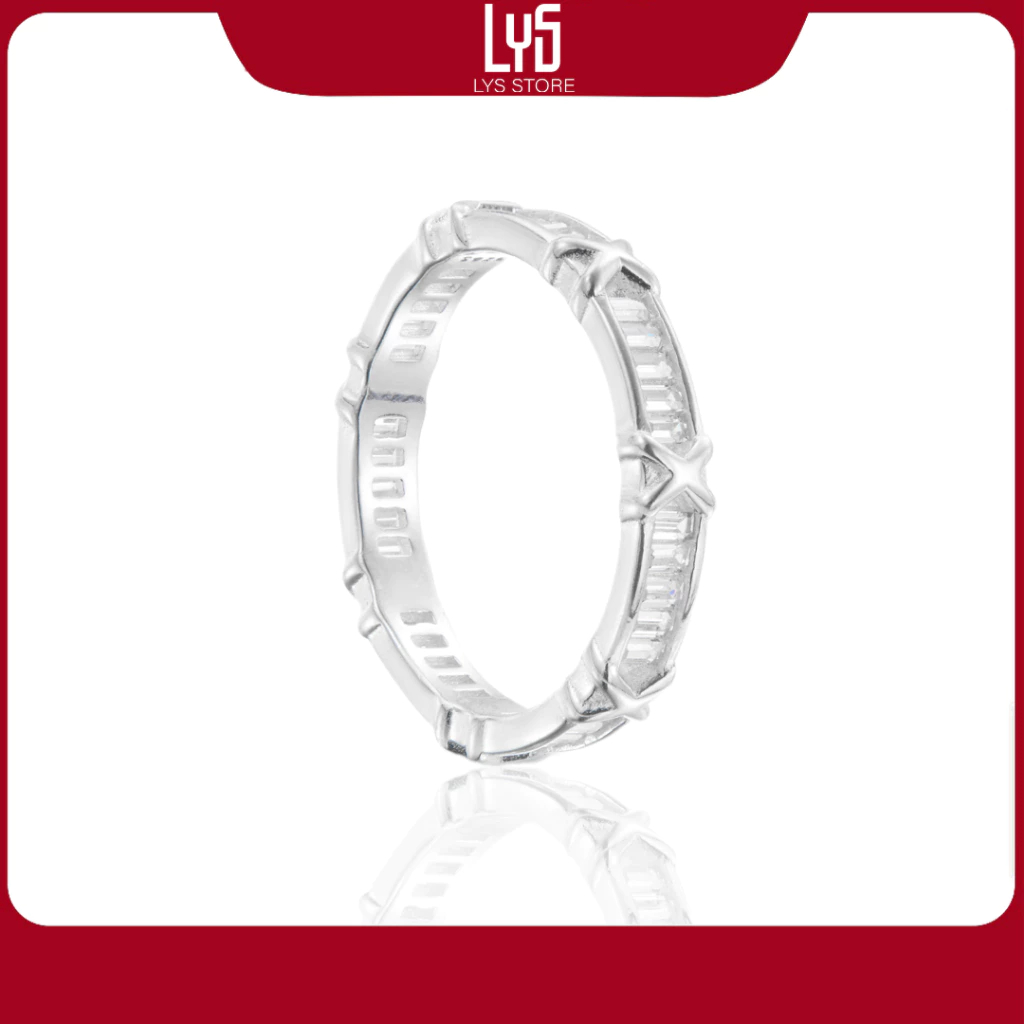 Nhẫn bạc nữ Lys Eternity X Silver Ring 8277 Fullbox hộp PAN đầy đủ phụ kiện PAN - Nhẫn Bạc S925 cao 