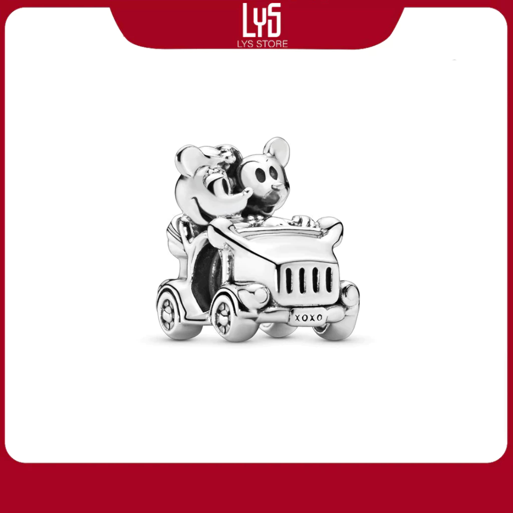 Charm Bạc Lys Disney Mickey & Minnie Vintage Car xe chuột  Mickey 1350 - Charm Bạc S925 cao cấp