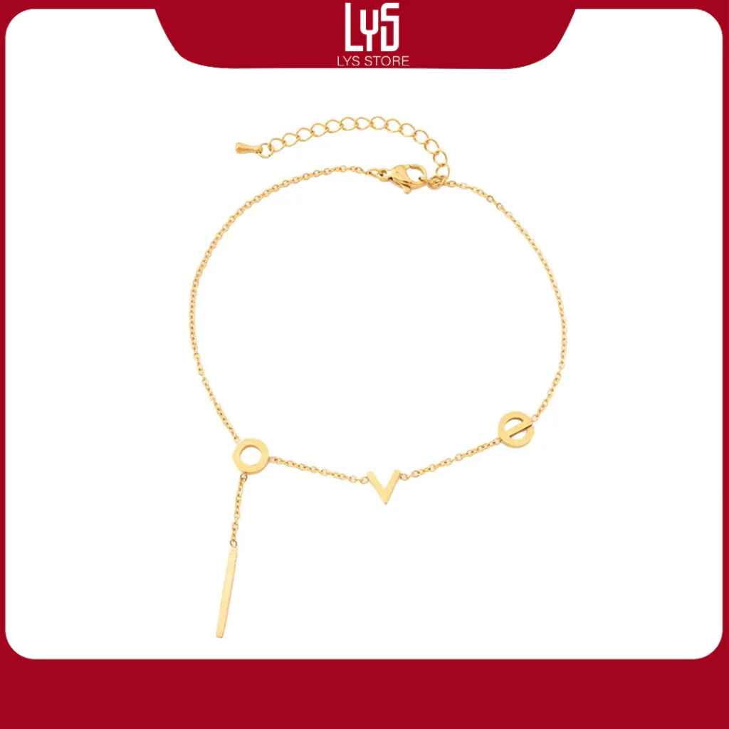 Lắc chân bạc Lys Love You Forever Anklet Gold 9003GG - Lắc chân nữ Fullbox hộp PAN đầy đủ phụ kiện P