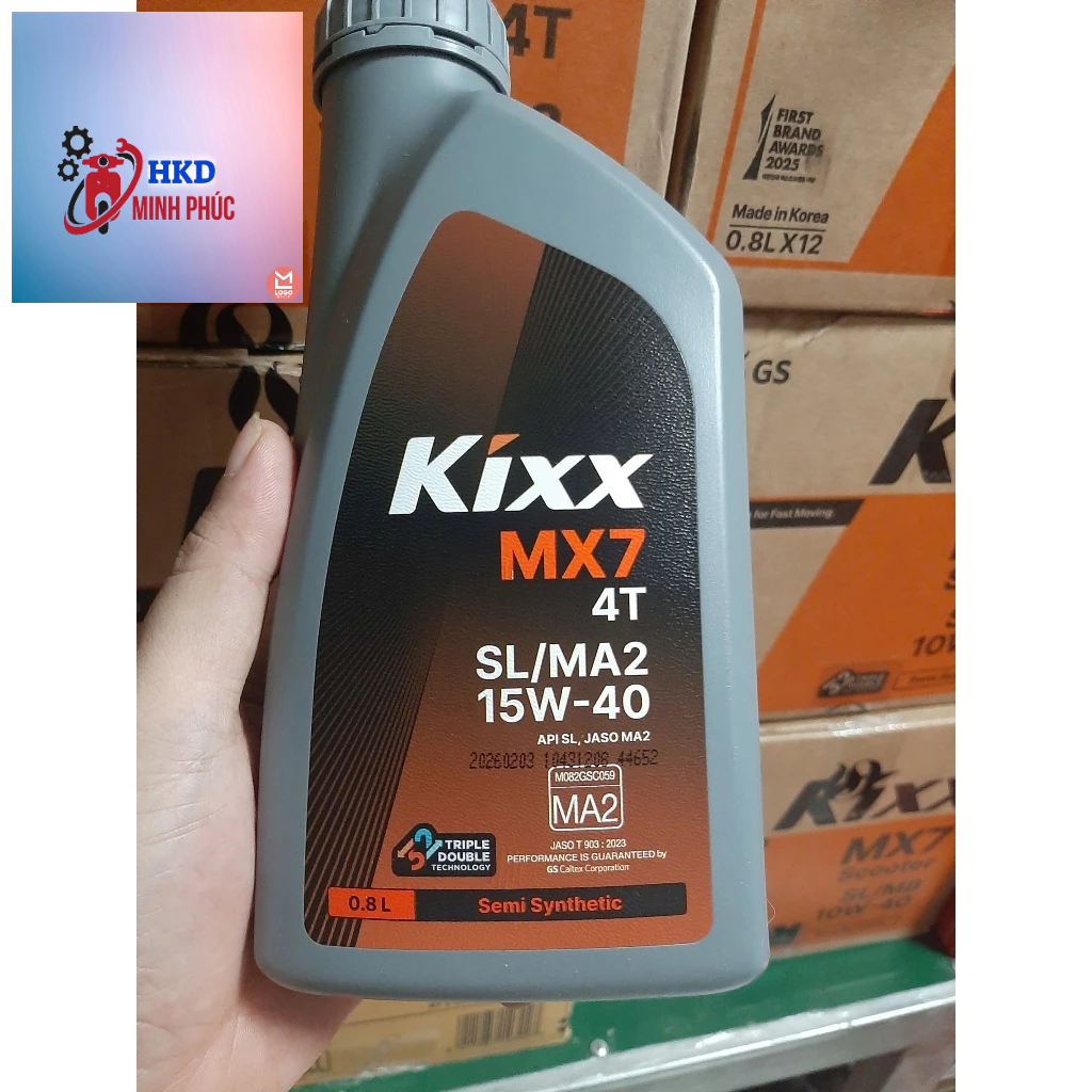 (xe số 15w40)Dầu Nhớt xe số bán tổng hợp Kixx 15W40 0,8L 1L Nhập Khẩu Hàn Quốc
