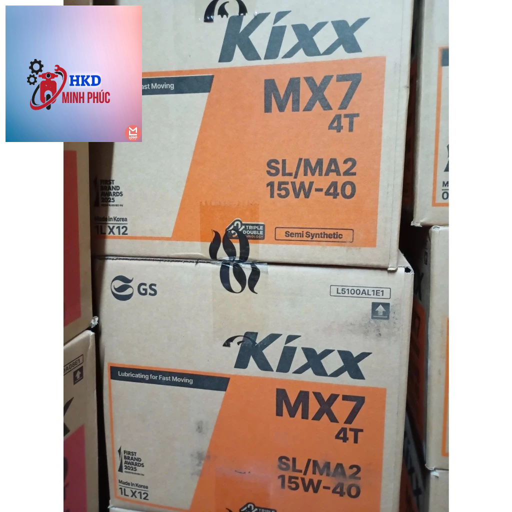 (SỐ 15W40 800ML) Thùng 12 chai nhớt Kixx xe số 15w40 SL nhập khẩu hàn quốc dung tích 800ml