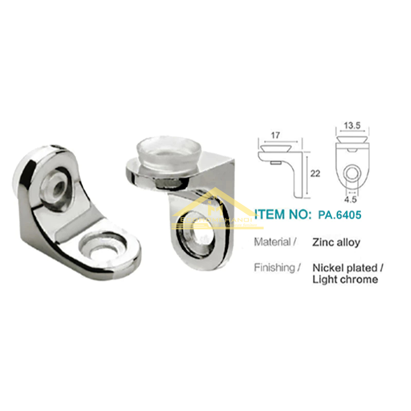 Pát đỡ đợt kính tủ PA6405- Hàng dày loại 1 (túi 10pcs)