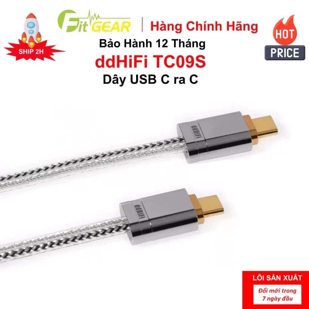 Dây USB Type C ra C ddHiFi TC09s Chinhs Hãng Chính Hãng - FG2
