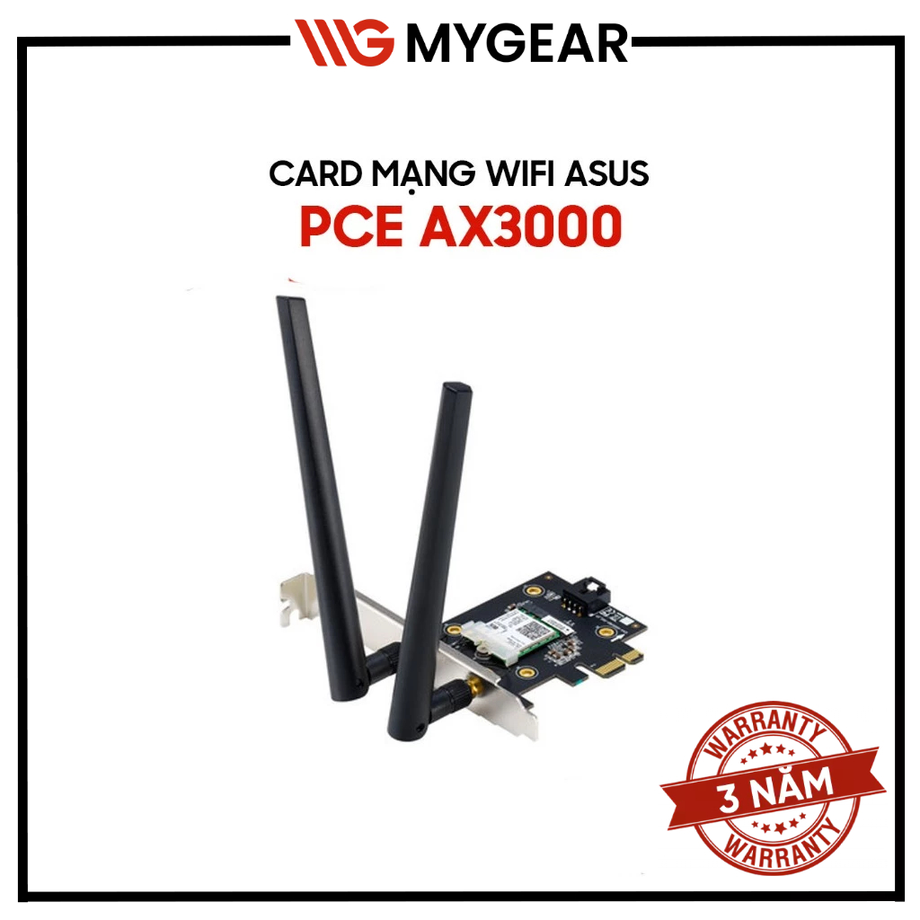 Card Mạng Wifi 6 PCI Asus PCE-AX3000 – AX 3000 – Bluetooth 5.0 – Tốc Độ 2402Mbps+574Mbps (BULK)