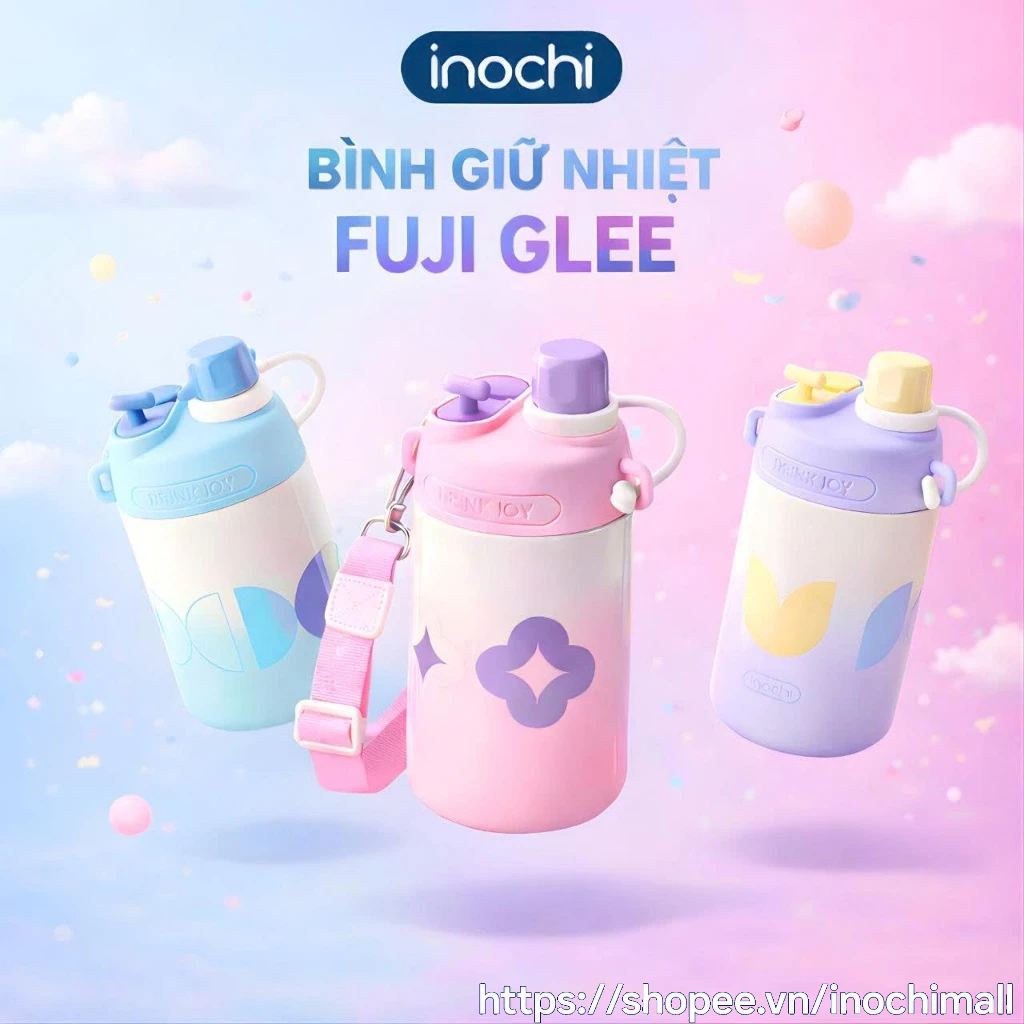 Bình giữ nhiệt Inochi Fuji Glee 580ml - inox 316 giữ nóng lạnh 6-12h chống tràn thiết kế hiện đại