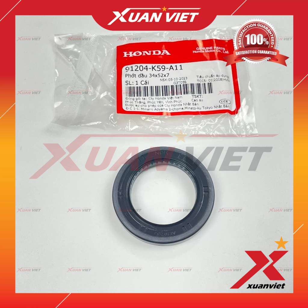 Phớt dầu (34x52x7), Phốt cốt láp bánh sau Air Blade AB, Vario Click, Lead, Sh Mode, PCX, SHvn chính 
