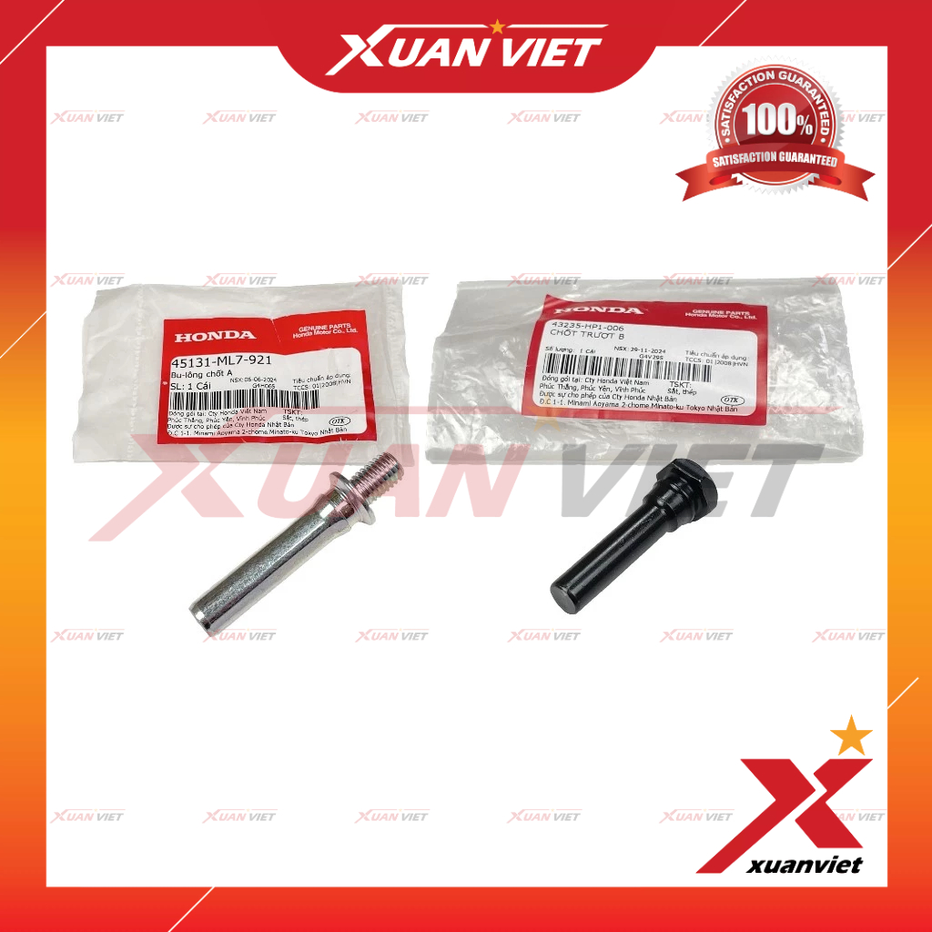 Chốt trượt heo thắng sau Honda SH 160/150/125, Ốc bắt cụm phanh sau SH chính hãng - 43235HP1006 / 45
