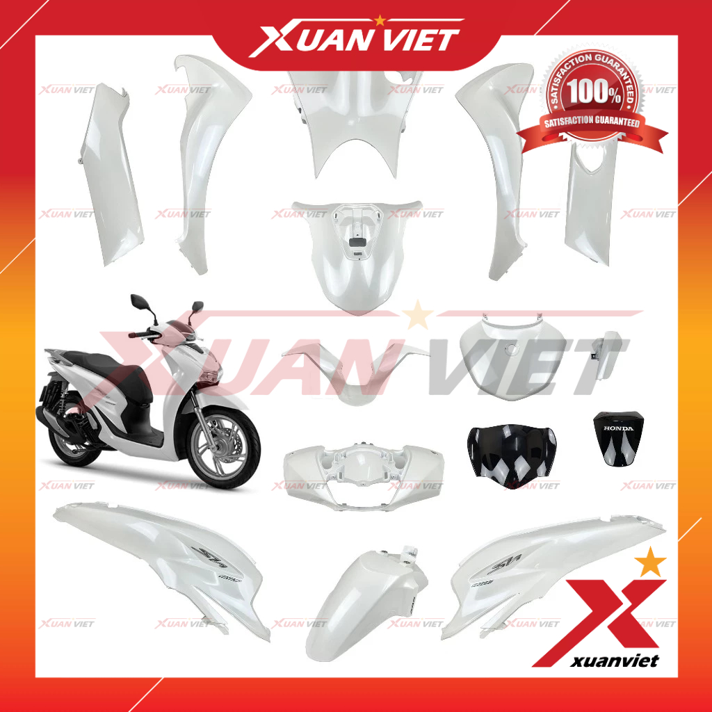 [MÓN LẺ] Dàn áo SH 160i, SH 125i đời 2024 2025 màu Trắng bản Tiêu Chuẩn, Bộ áo xe Honda SH 4 val 202