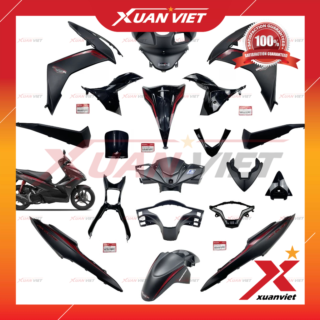 [LẺ MÓN] Dàn áo Air Blade 125 2015 màu Đen Nhám bản Đặc Biệt chính hãng, AB 125 K27 2013 2014