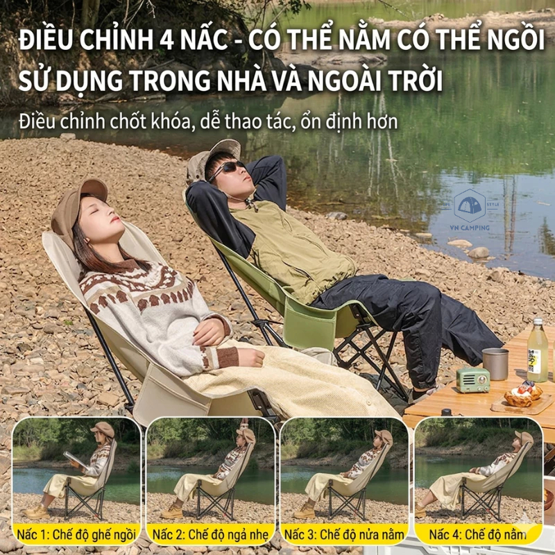 Ghế Camping Gấp Gọn Ngả Lưng Tmountain Chịu Lực Cao Cấp Dã Ngoại Du Lịch Ngoài Trời Êm Ái | BigBuy360 - bigbuy360.vn