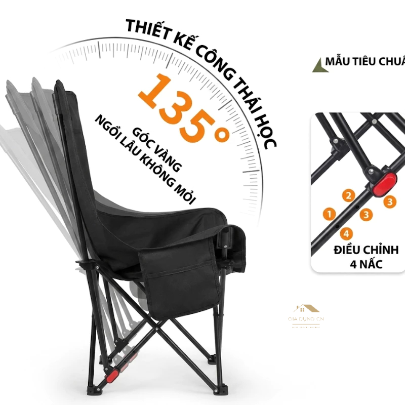 Ghế Camping Ngả Lưng Tmountain Gấp Gọn Thư Giãn Dã Ngoại Du Lịch Cao Cấp Dễ Gấp Mở  | BigBuy360 - bigbuy360.vn