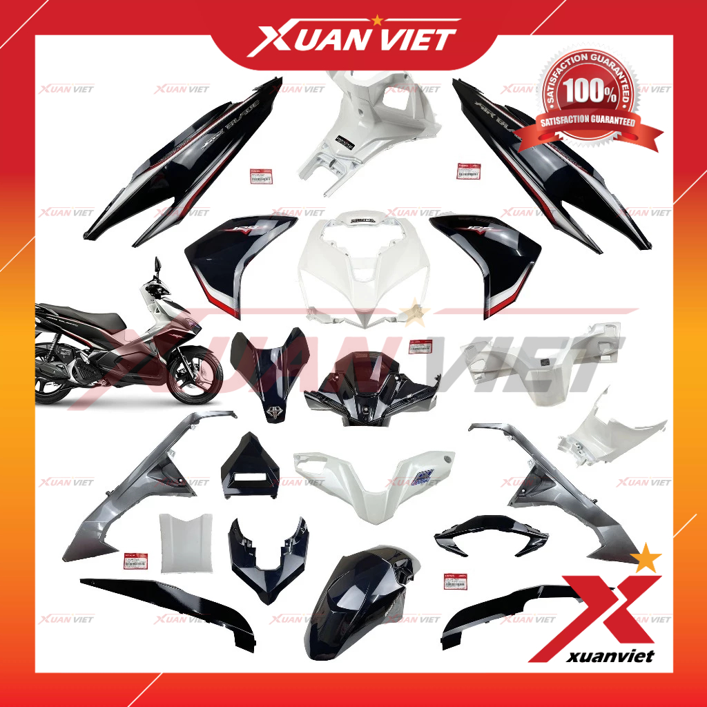 [MÓN LẺ] Dàn áo AB 125 2016 màu Trắng Đen tem Thể Thao, Air Blade 125 2017 2018 2019 chính hãng