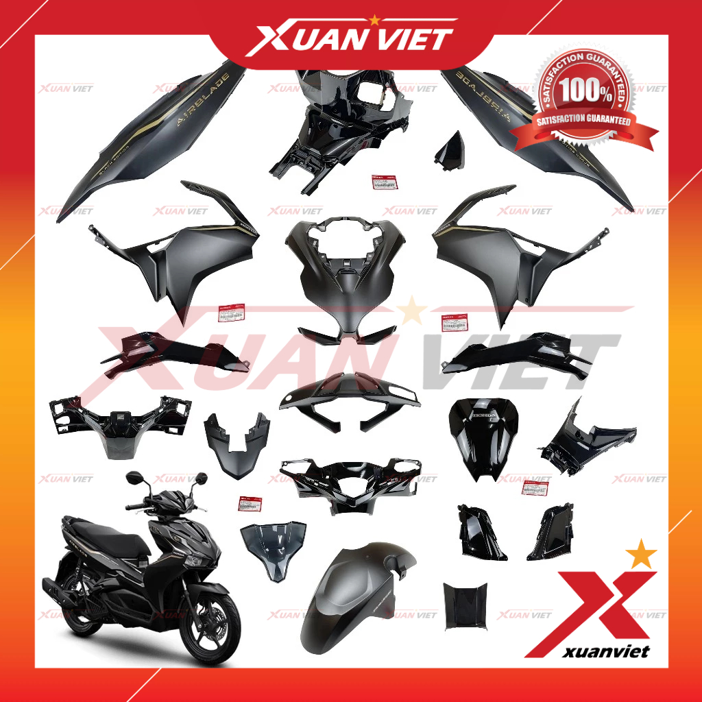 [MÓN LẺ] Dàn áo AB 125 2021 màu Đen Nhám tem Đặc Biệt, Air Blade 150 125 2021 2020 chính hãng