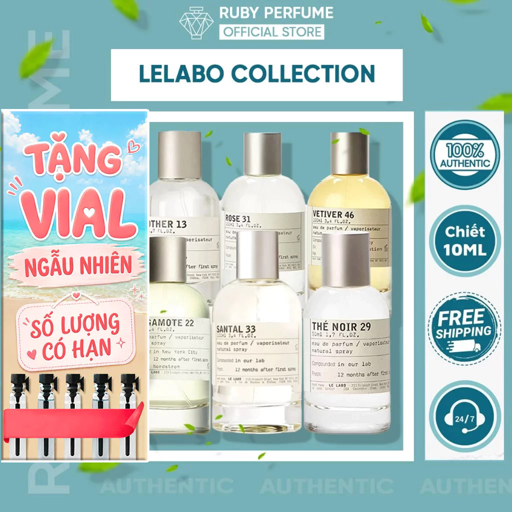 [ AUTH ] Nước hoa Labo Another 13, Bergamote 22, The Noir 29, Rose 31, Santal 33, Lys 41, Vetiver 46 - Rubyperfume