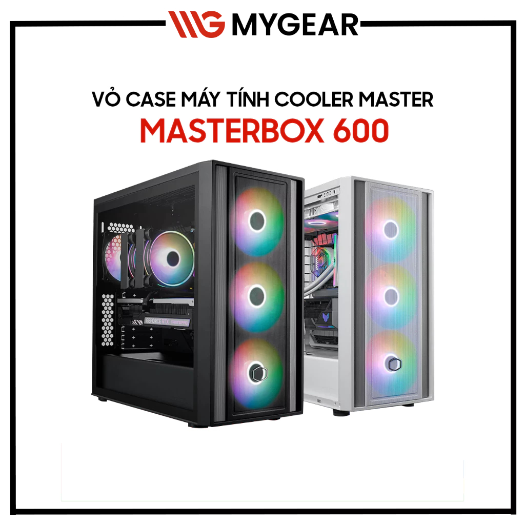 Vỏ Case Máy Tính Cooler Master MasterBox 600 Mid Tower (Kèm 4 Fan)