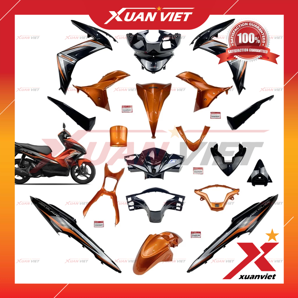 [LẺ MÓN] Dàn áo Air Blade 125 2014 màu Cam Đen chính hãng, AB 125 K27 2013 2015