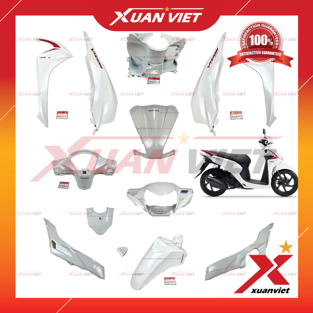 [MÓN LẺ] Dàn áo Vision K44 2019 2020 màu Trắng Đỏ chính hãng đời 2014 2015 2016 2017 2018