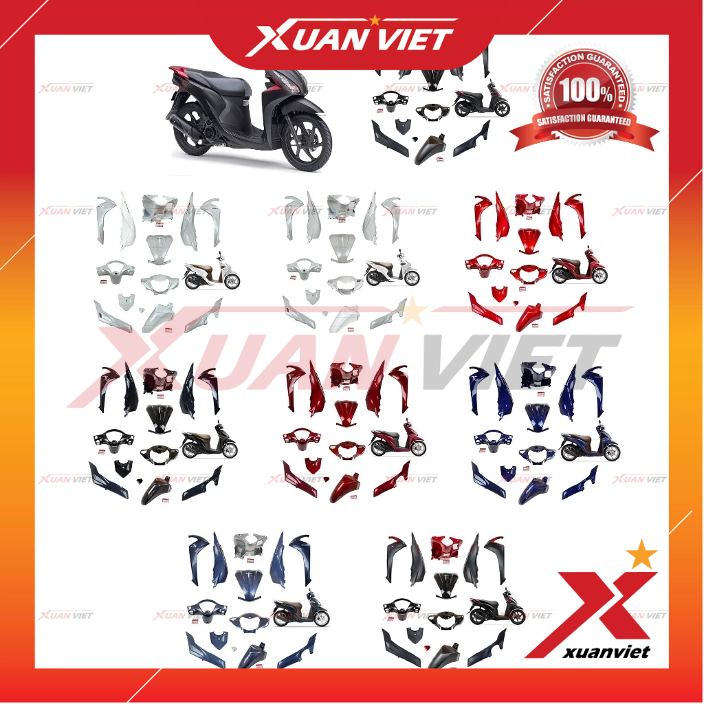Bộ vỏ nhựa màu Vision 110 K44 2015-2020 đầy đủ các màu zin chính hãng, Bộ dàn áo Vision 2016 2017 20
