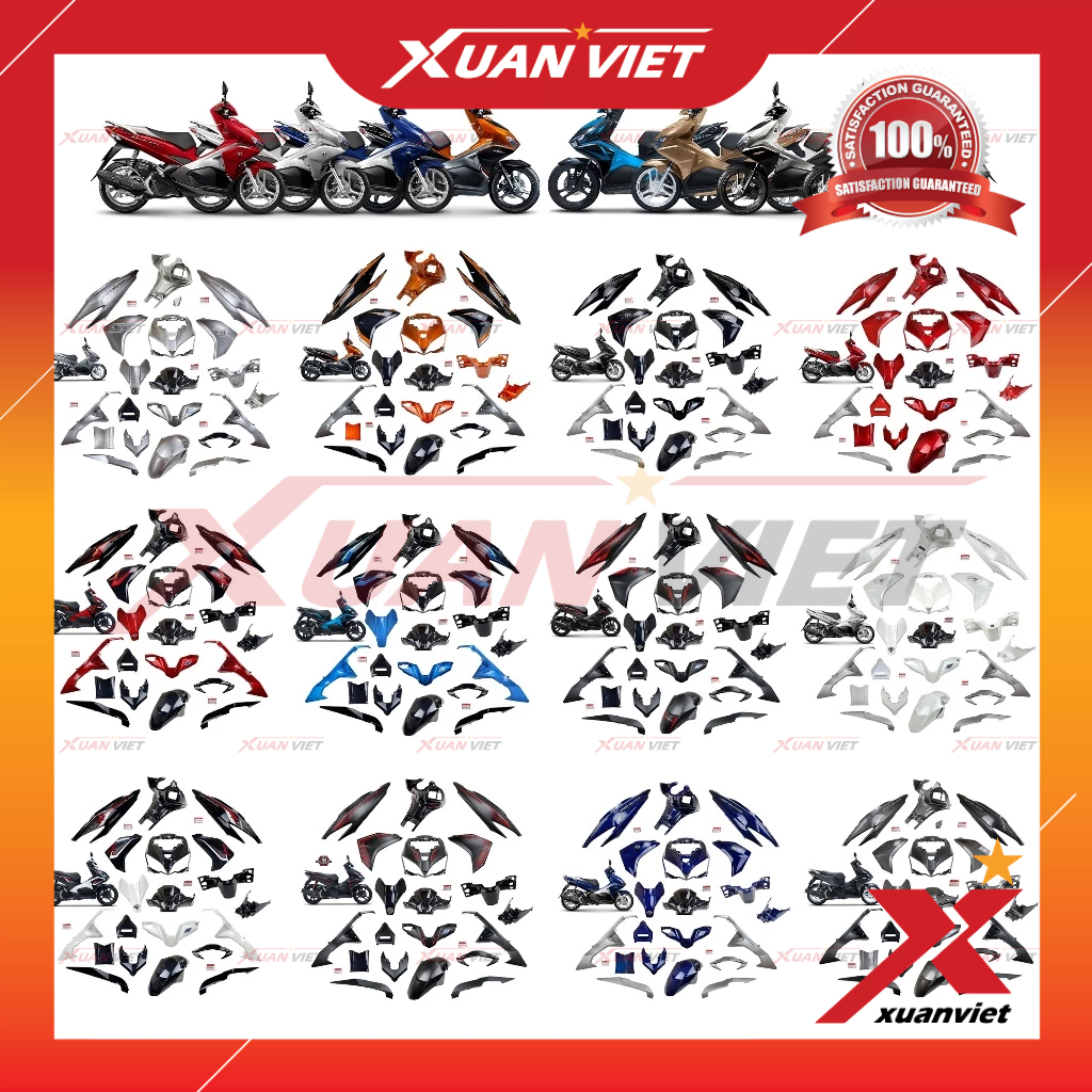 Bộ vỏ nhựa màu Air Blade 125 2016 2017 2018 2019 các màu zin chính hãng, Bộ dàn áo Dàn áo xe AB 125