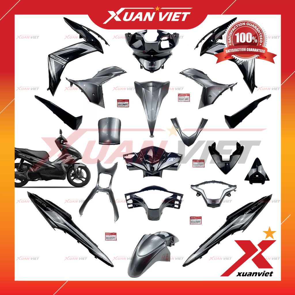[LẺ MÓN] Dàn áo Air Blade 125 2014 màu Đen bóng Xám chính hãng, AB 125 K27 2013 2015