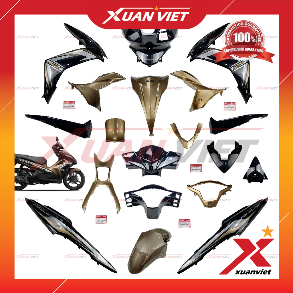 [LẺ MÓN] Dàn áo Air Blade 125 2014 màu Vàng Đồng Đen chính hãng, AB 125 K27 2013 2015