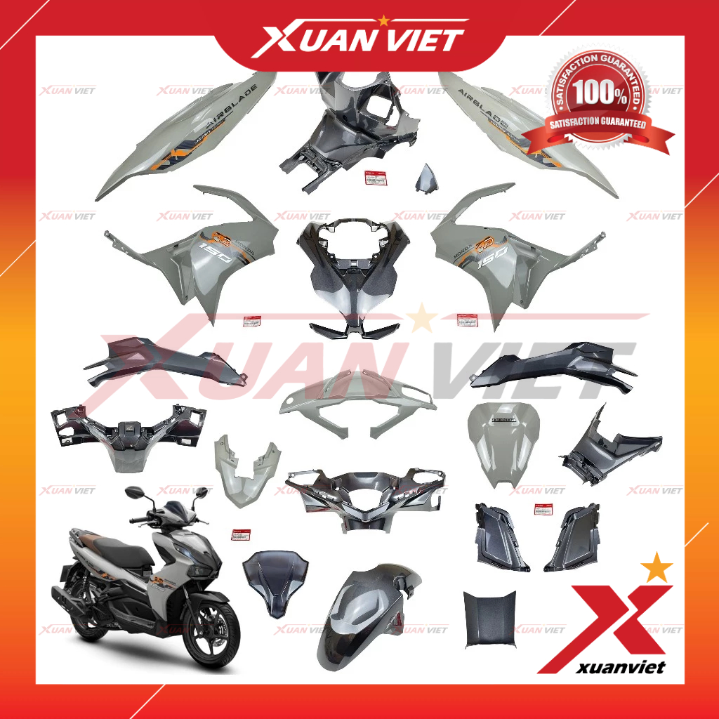 [MÓN LẺ] Dàn áo AB 150 2022 2021 màu Xám Xi Măng tem Giới Hạn, Air Blade 125 150 2020 2021 chính hãn
