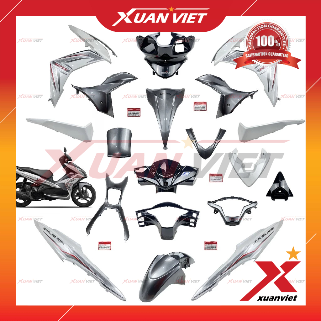 [LẺ MÓN] Dàn áo Air Blade 125 2014 màu Trắng Xám chính hãng, AB 125 K27 2013 2015