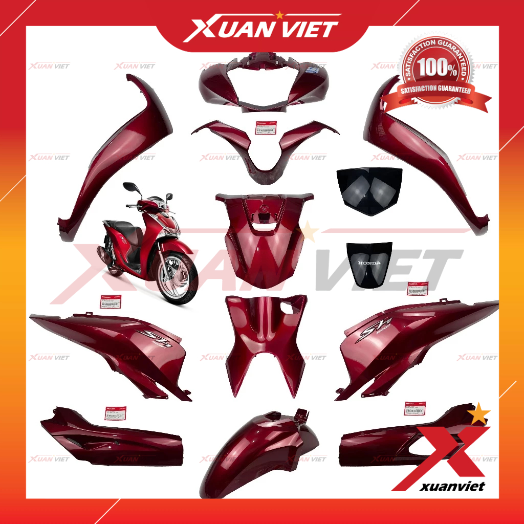 [LẺ MÓN] Dàn áo SH 150i 2017 đỏ chính hãng, Bộ nhựa màu xe SH 150 2017 2018 2019 2020