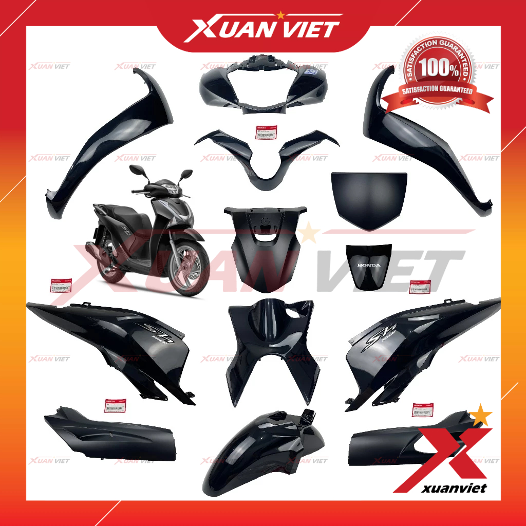 [LẺ MÓN] Dàn áo SH 150i 2018 đen bóng chính hãng, Bộ nhựa màu xe SH 150 2017 2018 2019 2020