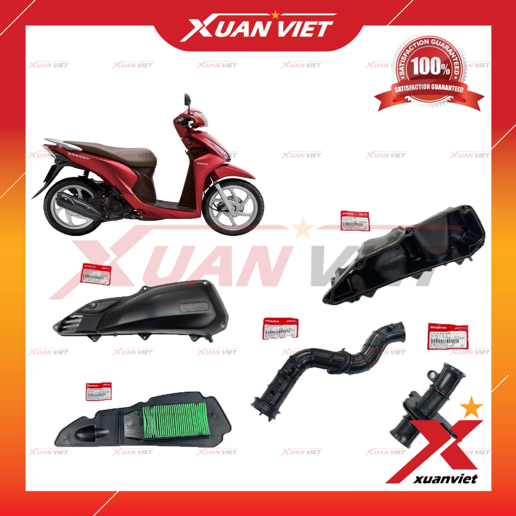 Full hộp lọc gió Vision K44 2015 2016 2017 2018 2019 2020, Bộ pô e Vision chính hãng - LỌC GIÓ