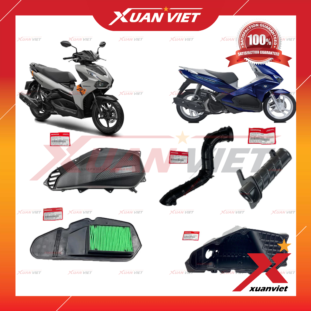 Full hộp lọc gió Air Blade 125 2016 2017 2018 2019 2020 2021, Bộ lọc gió pô e AB 125 chính hãng - LỌ