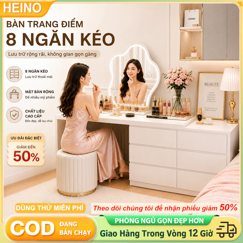 3 kích cỡTủ kết hợp bàn trang điểm xoay có thay đổi kích thước bàn làm việc có kèm ngăn chứa đồ