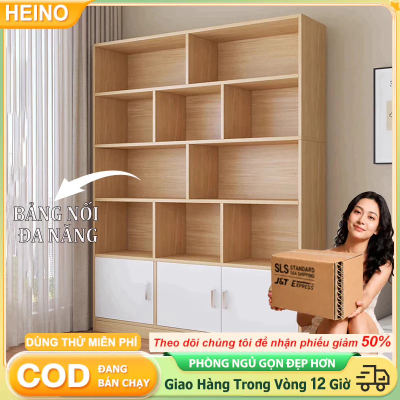 HEINO Kệ sách gỗ Tủ đựng đồ nhiều ngăn chất liệu  hiện đại Để Trưng Bày Phòng Khách Phòng Làm Việc
