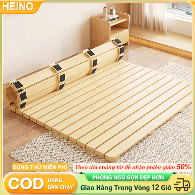 HEINO Giường Pallet Gấp Gọn Cho Giường Cuộn Trải Sàn Làm Từ Gỗ Thông Cao Cấp Kiện Nhập Khẩu Có Thể