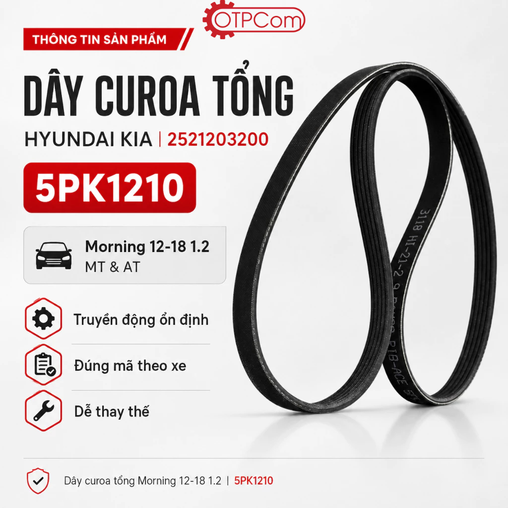 Dây curoa tổng 5PK1210 hiệu HYUNDAI KIA | 2521203200